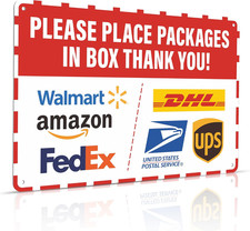 Please Place Packages in Box Thank You Sign Delivery Instructions for My Package