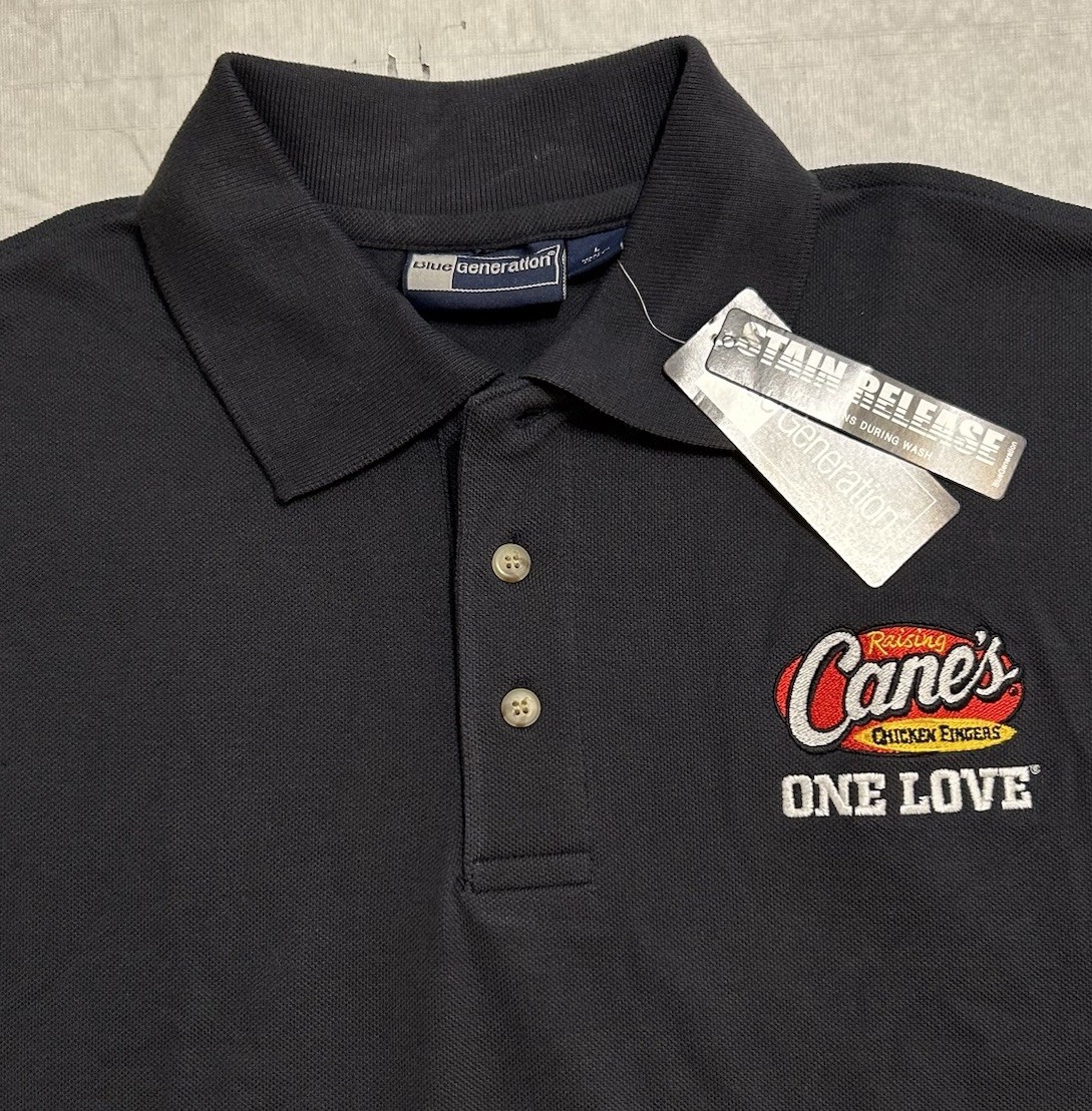 NWT Raising Cane’s One Love Fry Cook & Cashier Red Polo Shirt Size L