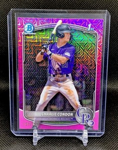 2025 Bowman Chrome CHARLIE CONDON 1st Mega Box Pink Mojo Refractor /199 Rockies