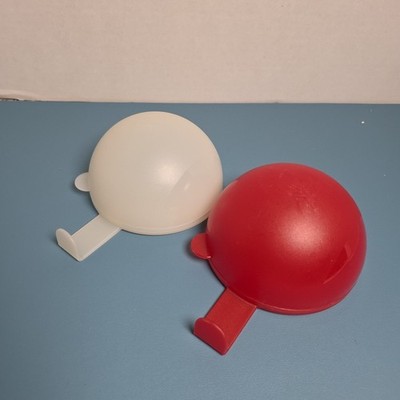 2 Vintage Tupperware Forget Me Not Set Red And White Large