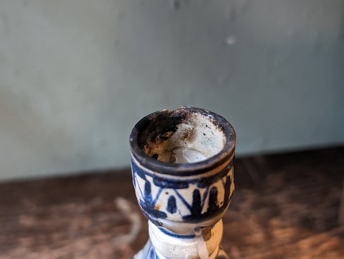 An Islamic Tin Glazed Earthenware Candlestick - Picture 7 of 10