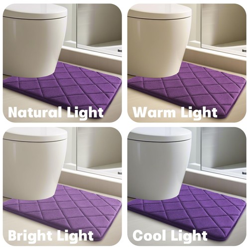 Purple Bathroom Rug Set 5 Piece, Soft Non Slip Memory Foam Bathroom Rugs, Mac... - Picture 7 of 7