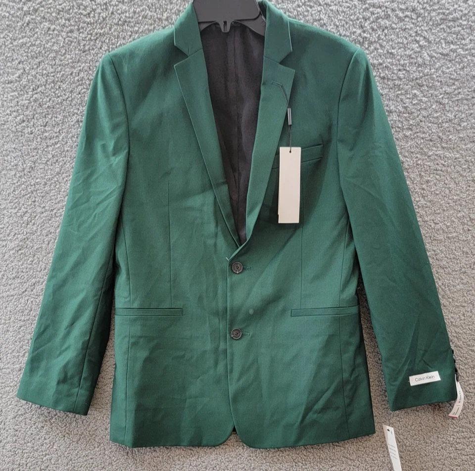 Chaqueta de Traje Calvin Klein Infinite Elastizada Calce Ajustado Niños Grandes 18 Regular Verde Oscuro Foto 3 de 4