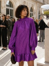 Ulla Johnson $1145 Victorian Ruffle Neck Babydoll Cocktail Dress