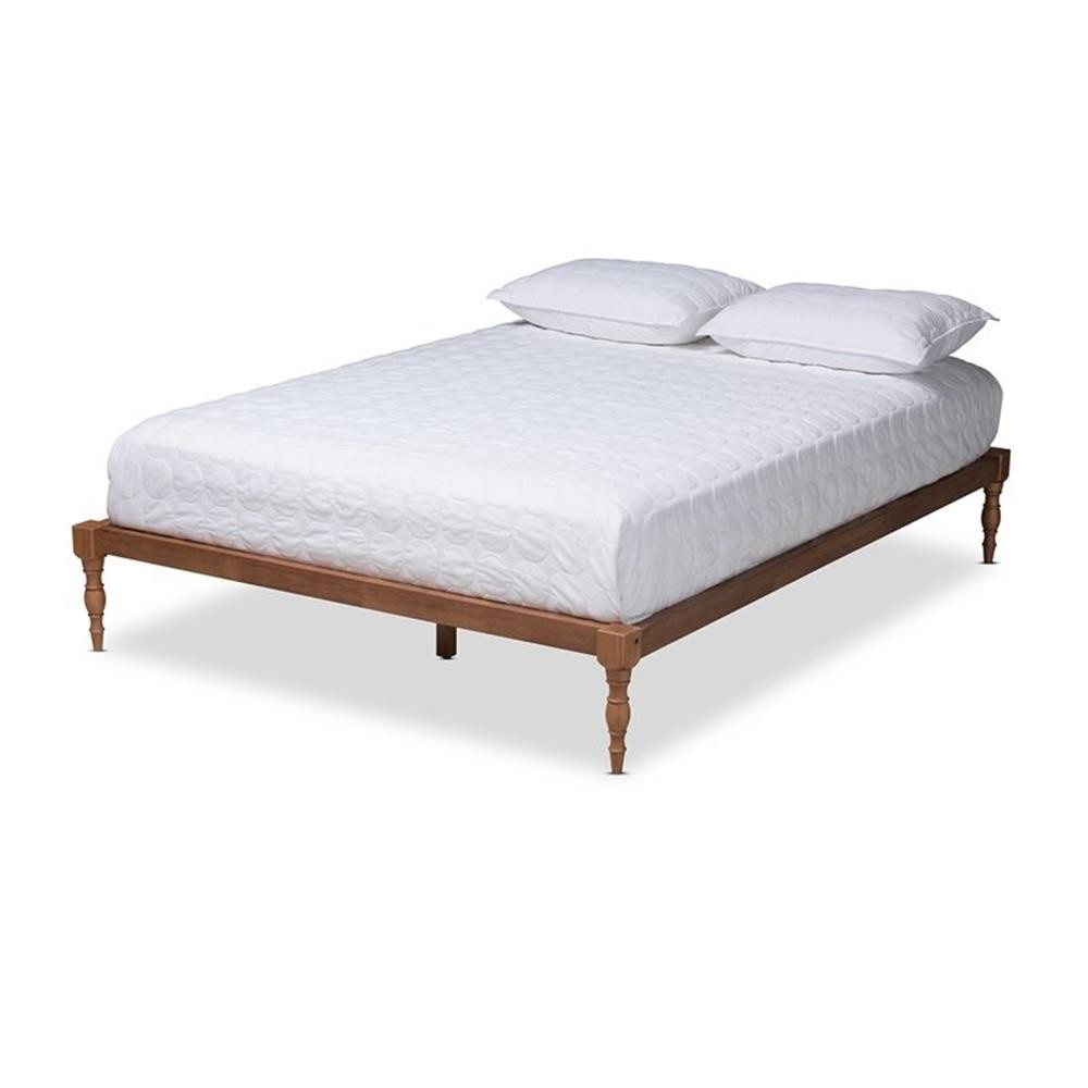 Bowery Hill Contemporary Wood King Platform Bed in Walnut Br