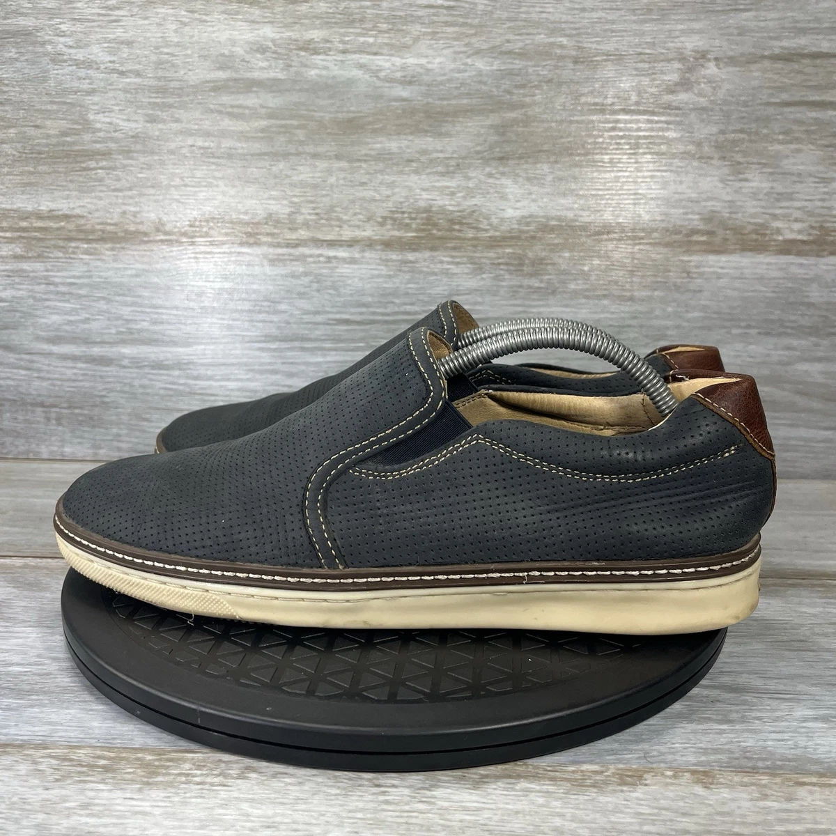 Johnston & Murphy Gray Perforated Leather Casual Slip-On Loafers‎ Men\'s 11 Amazon.com | Johnston & Murphy Mens Irving Runoff Slip-On  main image 2