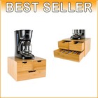 2-Tier Bamboo K-Cup and Nespresso Pod Organizer - Sleek Kitchen Storage Solution