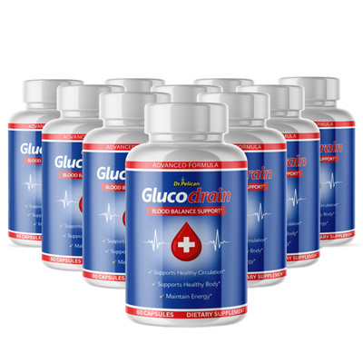 GlucoDrain-Blood Support- 10 Bottles- 600 Capsules