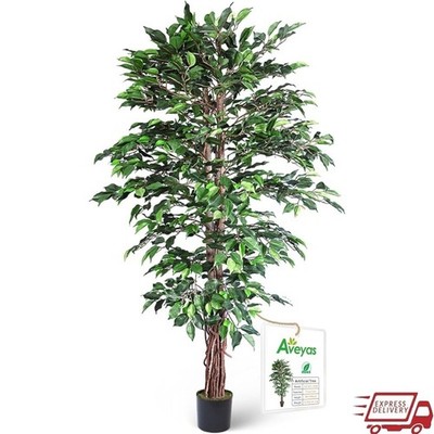 72 Inch Faux Tree Realistic Leaves Adjustable Branches Indoor Outdoor Decoration