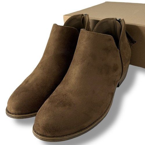 NEU Macy's braune Wildleder-Booties Größe 8 klassische adrette niedrige Stiefelette Schuhe neu mit Etikett - Bild 9 von 13
