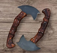 PAIR OF 2 CUSTOM HANDMADE CARBON STEEL TOMAHAWK AXE HUNTING THROWING CAMPING AXE