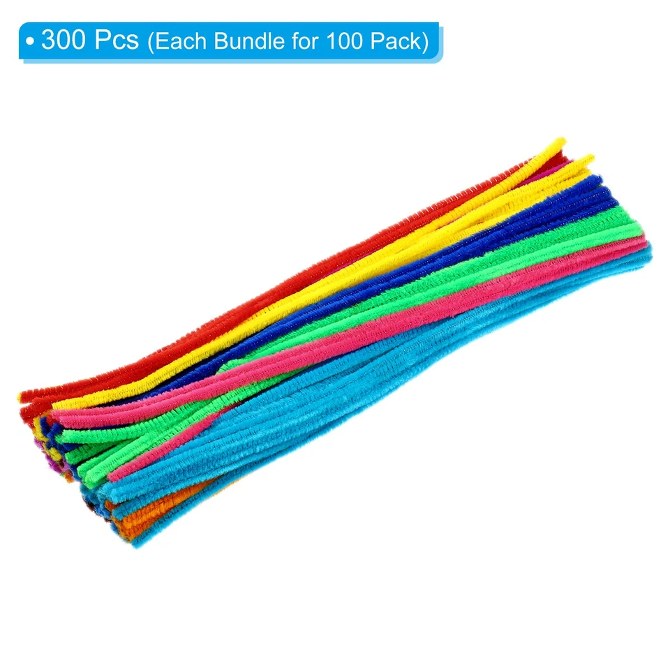 30Cm/12pouce Tuyau Nettoyeurs, 300 Paquet Souple Chenille Tiges Multicolore - Photo 3/4