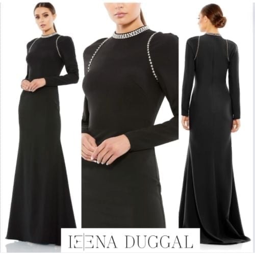 Mac Duggal Ieena 26612 langärmliges hochgeschlossenes Raglankleid, Größe 14