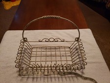 Antique Wrought Iron Window Box/ Basket White