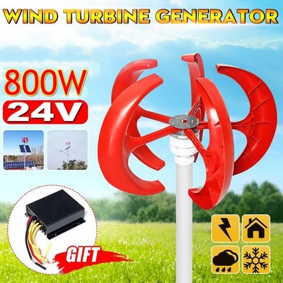 800W Power 24V Wind Turbine Generator Lattern & MPPT Laderegler Energy Windmühle