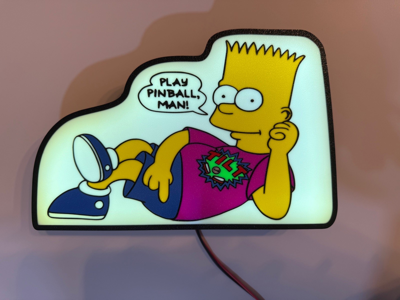 Data East Simpsons Pinball Machine topper LED Light Box