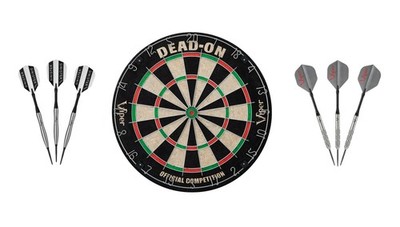 Bristle Dartboard + Sinister Tungsten Darts + V-Factor Set