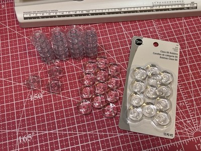 Dritz Class 66 Transparent Plastic Sewing Machine Bobbins - Pack of 24
