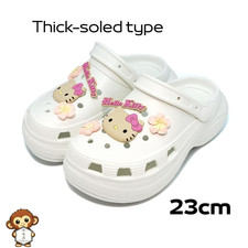 Sanrio Sunburn Hello Kitty Platform EVA Clog Sandals White M 23cm New