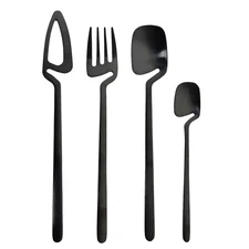 1/4Pcs Tableware Set Spoon Fork Knife Cutlery Sets kitchen Tool Ice Cream Desser