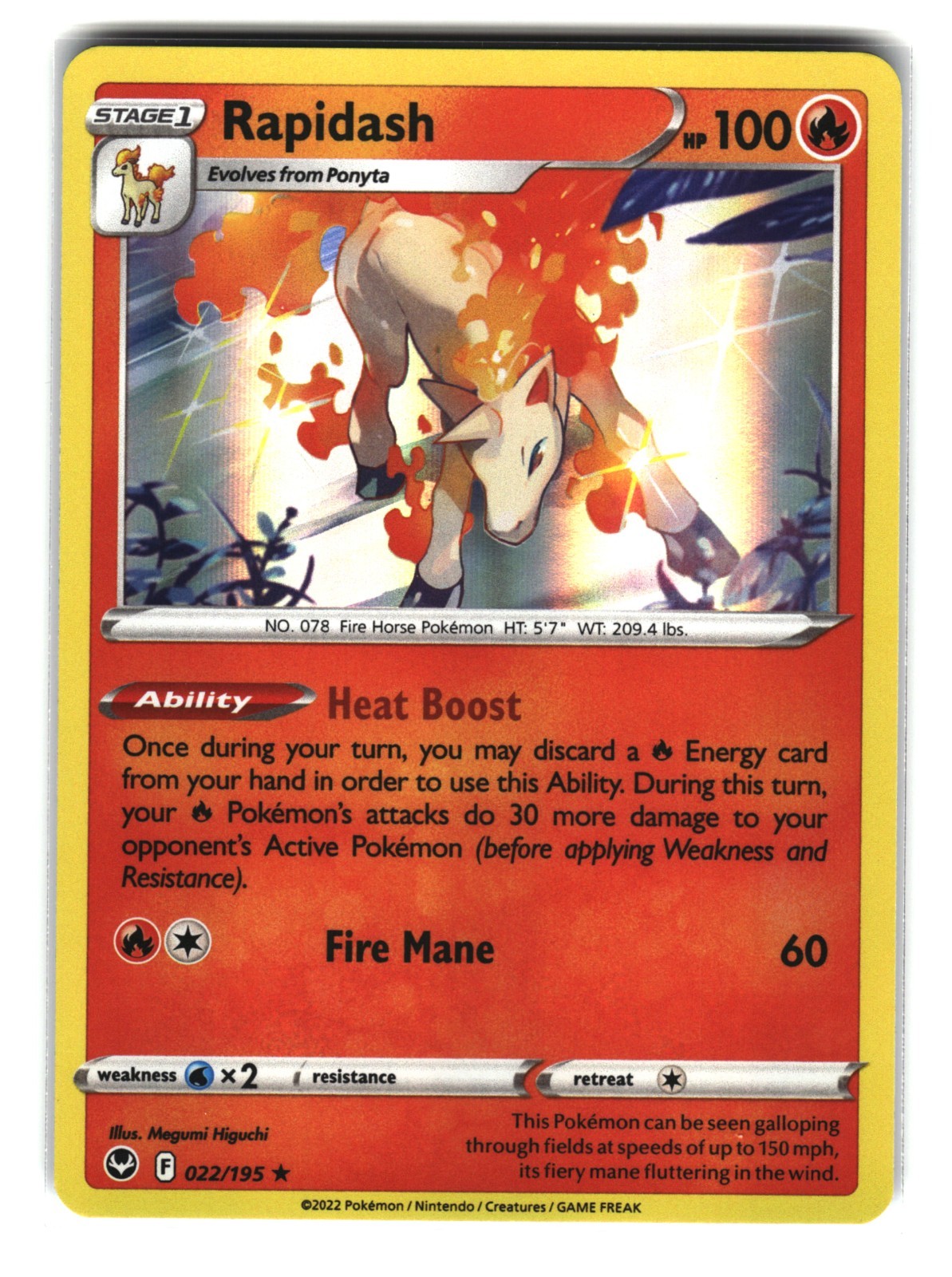Rapidash 022/195 Holo Pokemon Card
