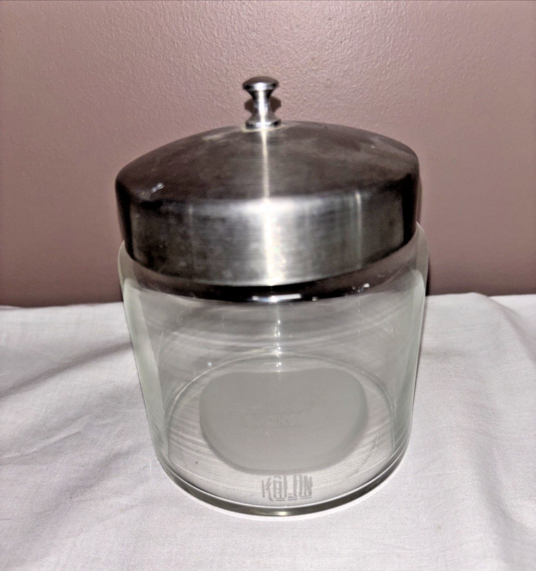 Vintage Profex Stainless Steel & Glass Medical Apothecary Jar - USA -RARE Find