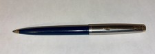 Vintage PARKER Ballpoint Pen Blue & Chrome w/Gold Arrow ~ Made in USA