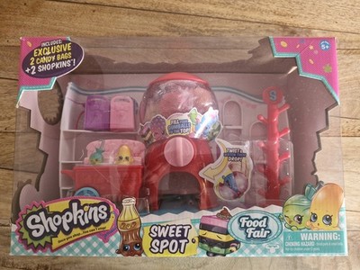 Shopkins Food Fair Sweet Spot Playset Gumball Machine Candy Shop Lollipop Stand