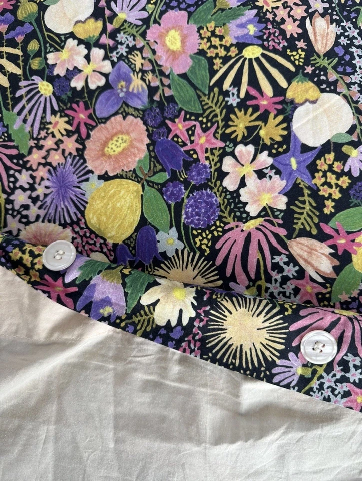 Kip & Co Meadow Black Floral Cotton Quilt Cover Queen Cotton Plus Pillowcases - image 3 of 4