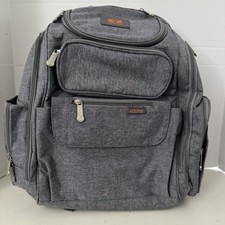 Lotus Multifunction/ Large Capacity Diaper Bag Backpack Gray W/ Changing Pad