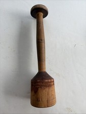 Vintage Antique Primitive Wooden Potato Masher Tool 11 1/2&rdquo; In Tall Farmhouse
