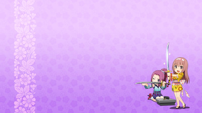 Anime oni girls simple background purple sword two Playmat Gaming Mat Desk Game