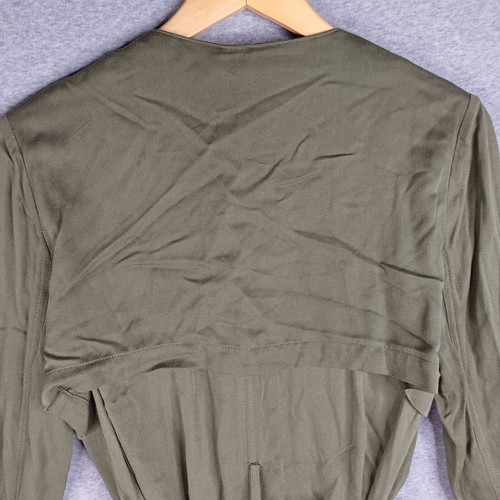 Decjuba Jacket Womens Large Green Khaki Tie Front Long Sleeve Overtop Casual - Picture 14 of 16