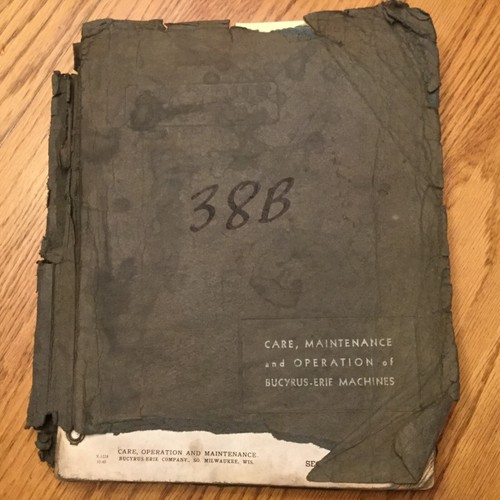 Bucyrus-Erie 38B OPERATION & MAINTENANCE MANUAL BOOK CRANE DRAGLINE CLAMSHELL