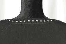 Angelo Tarlazzi Women's Sweater Size 4/6 Jeweled Accents Black Wool Blend 