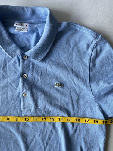 Lacoste Poloshirt Blau Kurzarm Herren Größe 6 Golf Tennis Krokodil - Bild 6 von 8