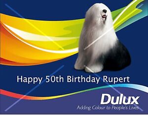  DULUX PAINT TIN  icing sheet cake topper add message eBay