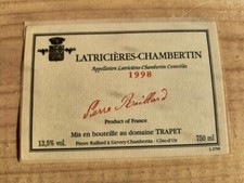 Latricières Chambertin 1998 Domaine Trapet wine label Burgundy