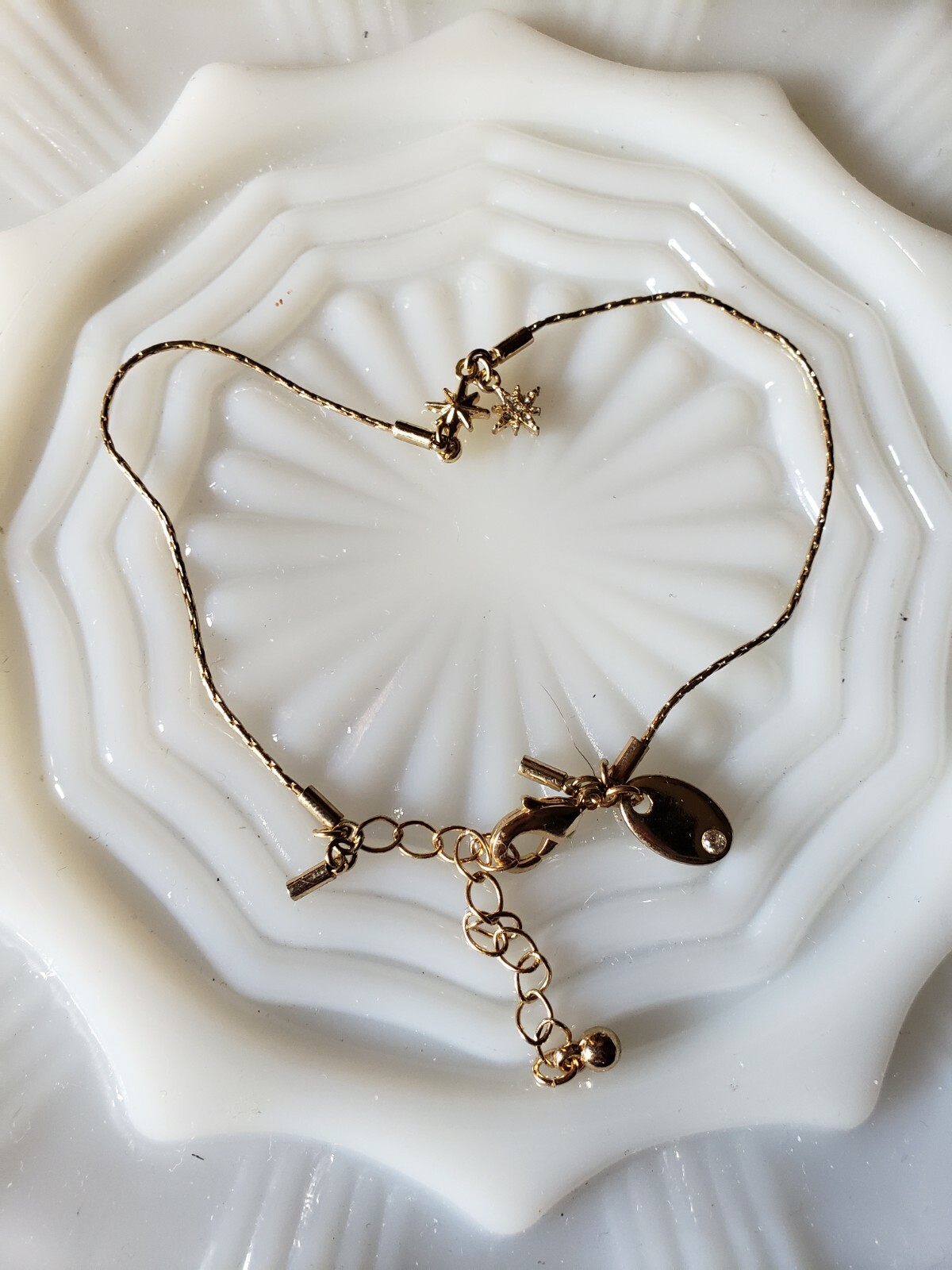 Tiny Snowflake Bracelet Goldtone Winter Fashion J… - image 1