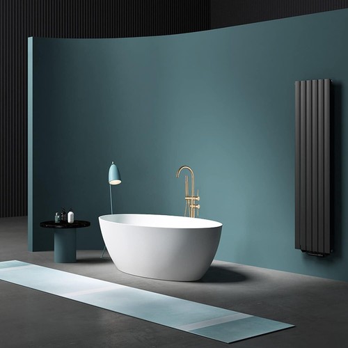 Badewannearmatur 360°Drehen Freistehende Standarmatur Wasserhahn mit Handbrause - Bild 42 von 45