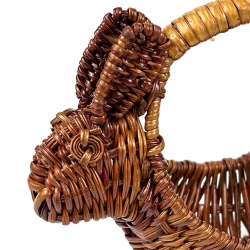 Cesta de conejito de Pascua vintage de mimbre ratán marrón pequeña 5-1/4" de alto - Imagen 6 de 9