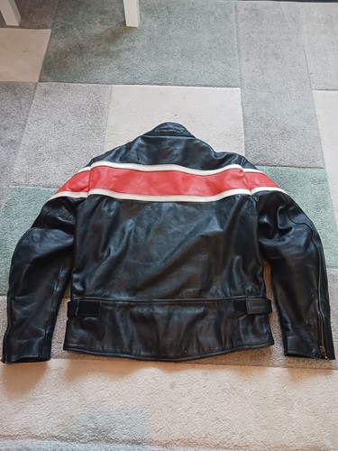 Leather Biker Jacket Padded Black Red Pc Game Paraworld Inspired Size Uk XL - Picture 16 of 24