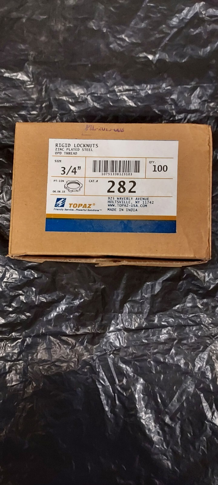 NEW 100 pcs Topaz rigid locknuts 3/4" cat 282 Steel Locknut eBay