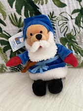Disney Store Winnie the Pooh Yugoslavia SANTA Pooh Beanbag 8" Plush Stuffed Toy