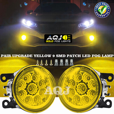 Pair Front Bumper Yellow LEDFog Light Driving Lamp For SUBARU FORESTER 2014-2018