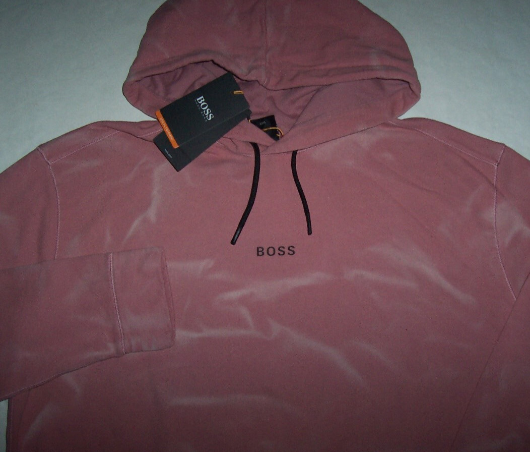 NWT Hugo Boss Wesoil Pastel PINK TIE DYE Hoodie Sweatshirt Men's 3XL XXXL SHARP thumbnail 8