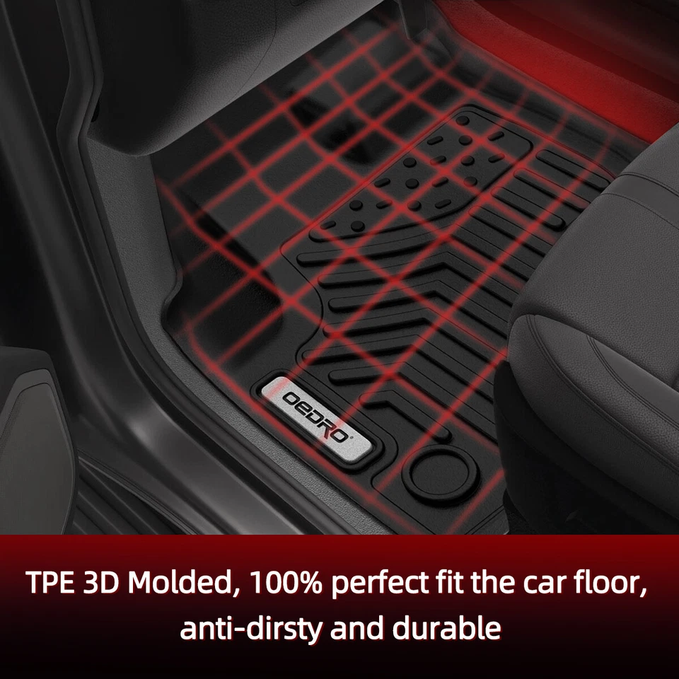 Car Floor Mat Liners 3D Molded All-weather TPE Rubber for 2009-2019 Ford Flex Foto 3 de 4