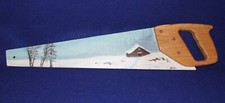 Hand Saw - Hand Made/Hand Painted Luan/Oak 22 13/16" L x 5 1/4" T x 15/16" 