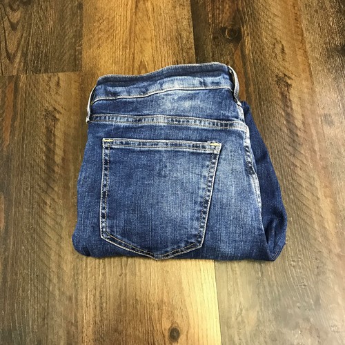 Low Waist Tapered Leg Blue Denim Jeans 