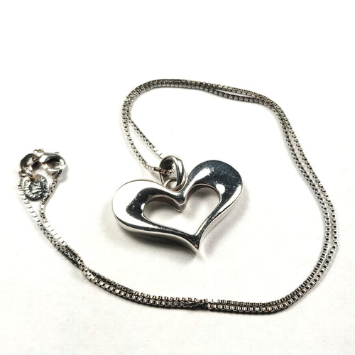 Metalsmiths MCM Double Heart Sterling Silver 925 Pendant Necklace